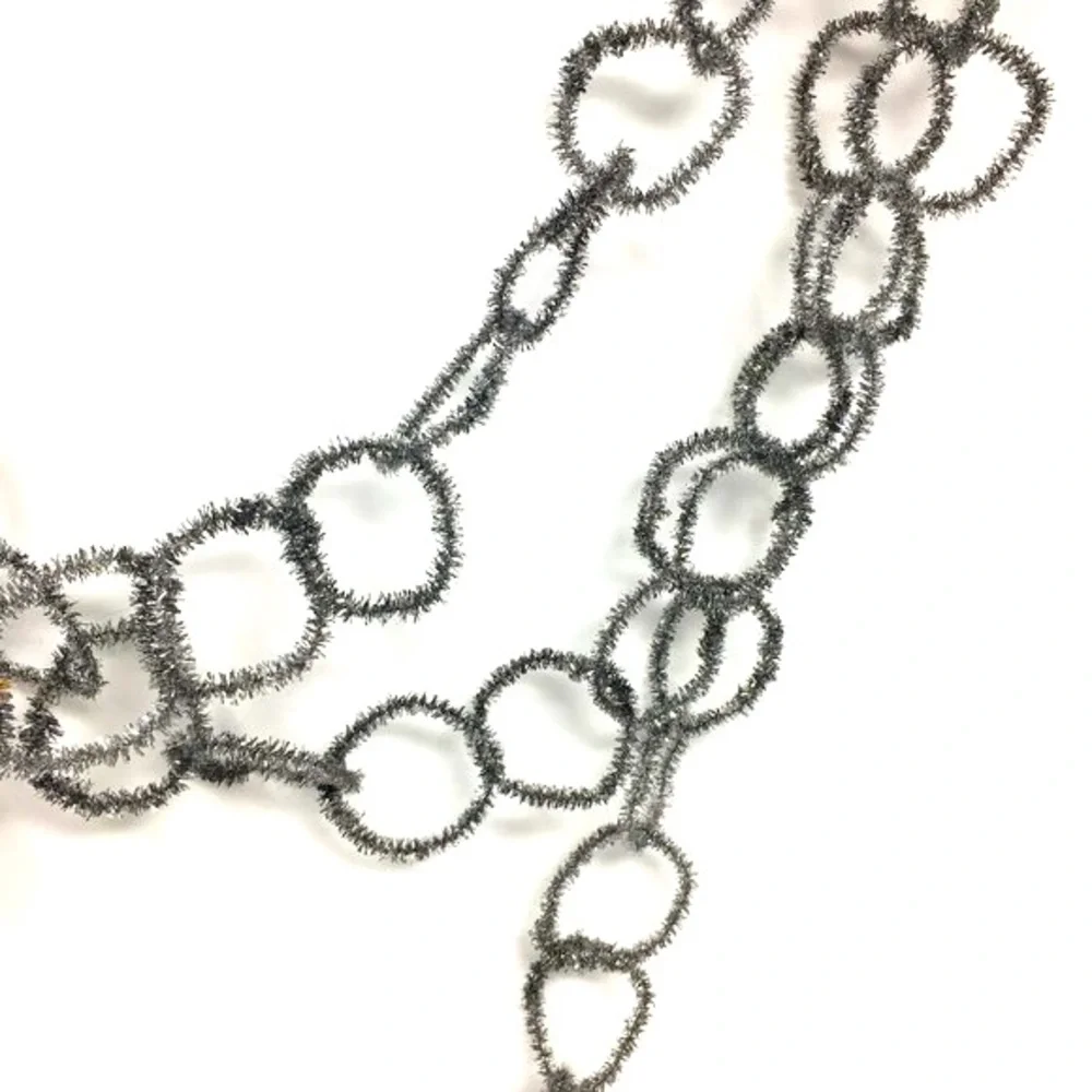 Vintage Silver Metallic Rustic Chain Christmas Holiday Garland